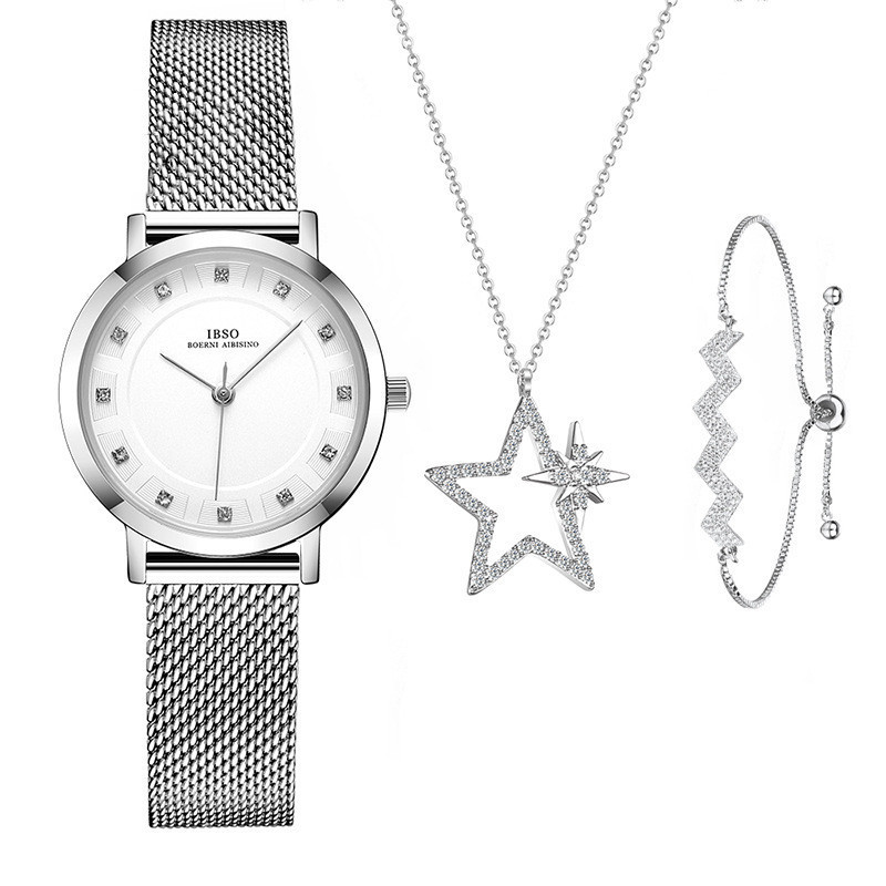 Temperament Wild Five-pointed Star Necklace Bracelet Ladies Digital Watch 1 Temperament Wild Five-pointed Star Necklace Bracelet Ladies Digital Watch