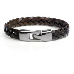 Leather alloy vintage hand-woven bracelet