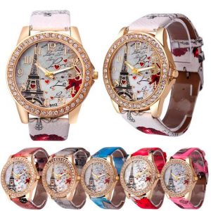 Reloj Quartz Mujer Vintage Eiffel Tower – Casual para Damas y Estudiantes