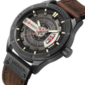 Reloj CURREN Hombre Quartz Militar Deportivo – Casual con Fecha y Correa de Cuero
