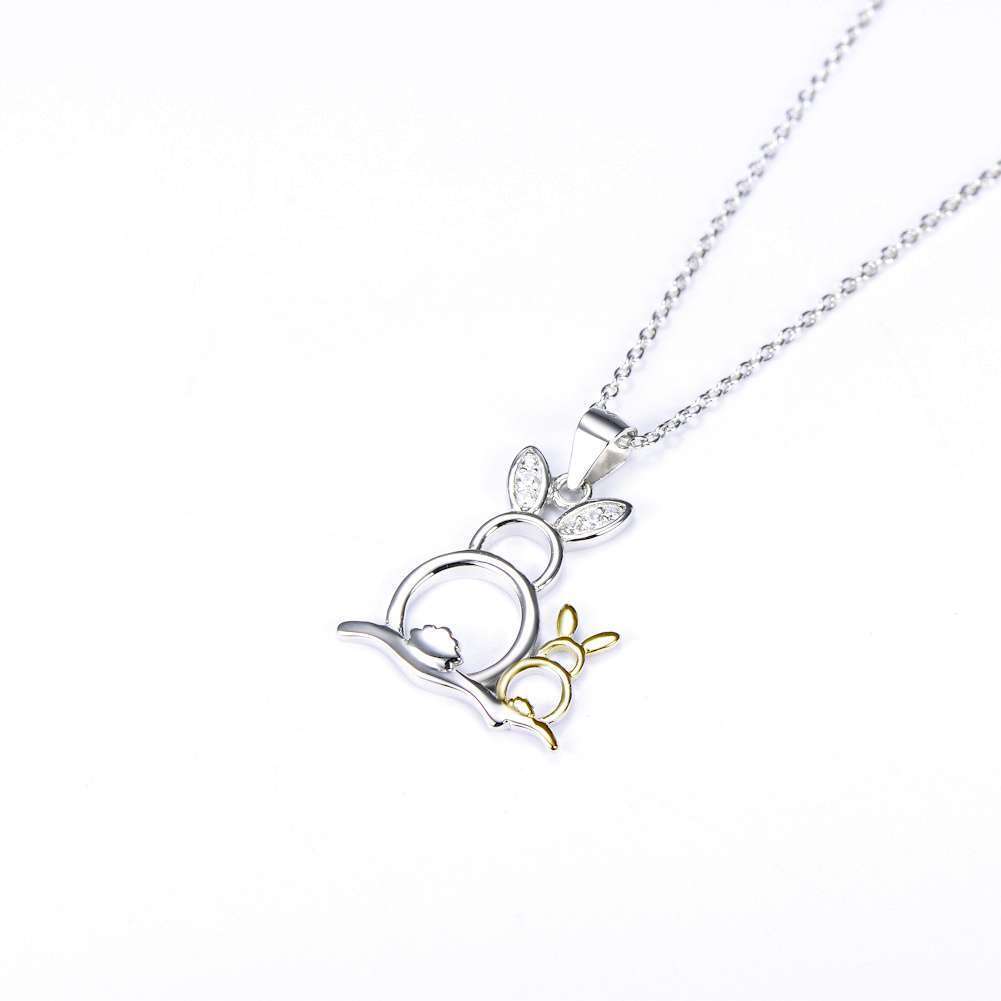Collar de Plata 925 “Dulce Unión” – Colgante de Conejos Dorado y Plateado 8 Collar de Plata 925 “Dulce Unión” – Colgante de Conejos Dorado y Plateado - Imagen 8