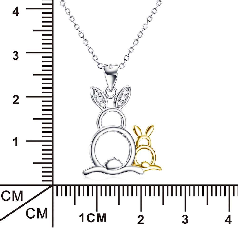Collar de Plata 925 “Dulce Unión” – Colgante de Conejos Dorado y Plateado 5 Collar de Plata 925 “Dulce Unión” – Colgante de Conejos Dorado y Plateado - Imagen 5